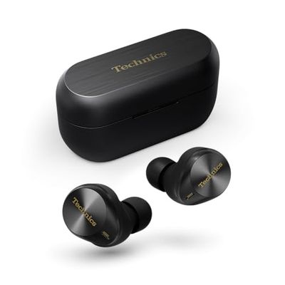Technics EAH-AZ80E-K Auriculares Inalámbricos con Cancelación De Ruido, Bluetooth Multipunto 3 Dispositivos, Cómodos Intraurales, Carga Inalambrica, Negro