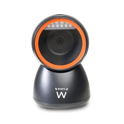 Ewent EW3450 Lector de códigos de Barras QR 1D 2D omnidireccional con Cable USB, Manos Libres, escaneo automático con detección de imágenes. Comercios, almacenes, supermecados.etc