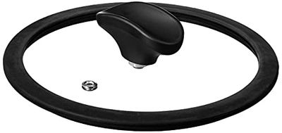 Moneta Couvercle en Verre Trempé avec Rebord en Silicone, Résistant aux Hautes Températures, Compatible Lave-Vaisselle, 16 cm