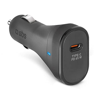SBS Caricatore iPhone, Samsung, Oppo, Xiaomi, caricabatterie auto Power Delivery da 65W per cellulari, caricatore USB-C piccolo e leggero, smartphone carichi in 20 minuti, tablet in 45 minuti