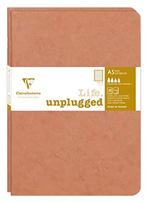 Clairefontaine 733176C - Age Bag DUO set of 2 stitched notebooks 14.8x21cm 96p lined tobacco