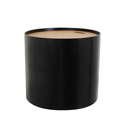 THE HOME DECO FACTORY hd3818 Mesa baúl MDF + Melamine Negro 51 x 51 x 46 cm