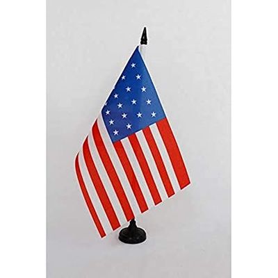 AZ FLAG Bandera de Mesa de Estados Unidos 1836-1837 25 Estrellas 21x14cm - BANDERINA de DESPACHO Americana HISTORICA 14 x 21 cm