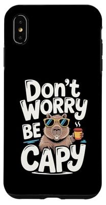 Don't Worry Be Capy Funny Cool Capybara Sunglasses Custodia per iPhone XS Max