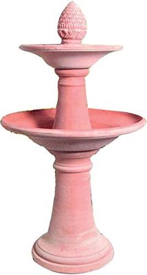 FONTANA DA ESTERNO "VANVITELLI" IN TERRACOTTA FATTA A MANO; ALTEZZA CM. 143, DIAMETRO CM. 72.