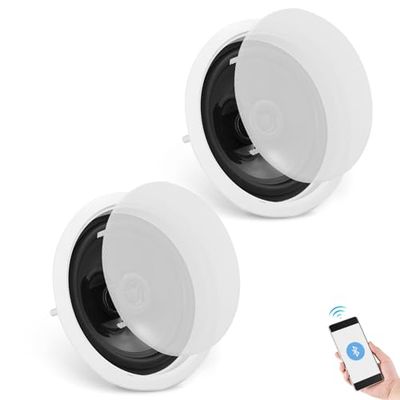 VEVOR Haut-Parleur de Plafond Bluetooth, 16,5 cm 6,5'', système Haut-parleurs encastrés au Plafond Mural, 2PCS, 150 W, 8 Ω, 89 DB, pour Maison, Cuisine, Salon, Chambre, porches extérieurs Couverts