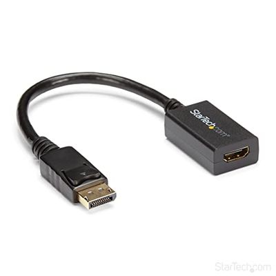 StarTech.com Adaptador DisplayPort a HDMI - Conversor de Vídeo DP 1.2 a HDMI 1080p - Cable Adaptador Pasivo Dongle DP a HDMI para Monitor/TV - con Conector DP con Pestillo (DP2HDMI2)