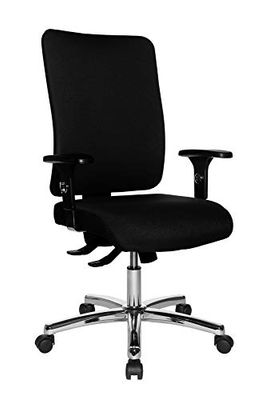 Topstar Open X (P) Chaise de Bureau Ergonomique chromée avec revêtement en Tissu Noir