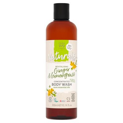Little Soap Company Naturals Range: Ginger & Lemongrass Body Wash | Natural & Vegan Shower Gel, Perfect for Sensitive Skin | Antibacterial, Calming, Eco-Friendly | Recycled Plastic Packaging | 300ml