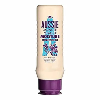 Aussie 3 Minute Miracle Moisture - Vegan Deep Treatment for Dry, Brittle Hair - with Australian Macadamia Nut Oil, 75ml