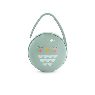 Suavinex, nappbox, napphållare för 2 nappar, nappväska, med flexibelt handtag, Bonhomia, färg grön