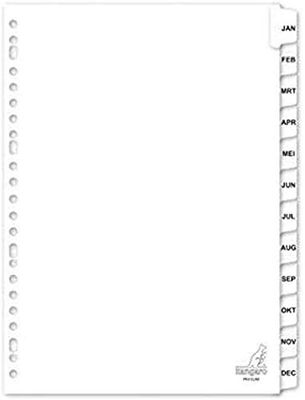 Tabbladen Kangaro A4 letters karton 190grs 23r. 12-delig wit jan-decc
