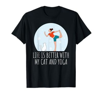 Yoga Gatto La Vita È Meglio Con Gatto E Yoga Regalo Maglietta