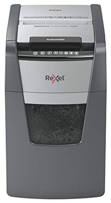 Rexel Optimum 2020150MCH AutoFeed+ 150M Destructeur de documents automatique 150 feuilles Niveau de sécurité P5 Micro-coupe pour petits bureaux Poubelle de 44 l