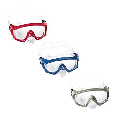 Bestway - Masque De Plongée Tiger Beach - Accessoire De Plongée - 22044 - Modèle Aléatoire - 14 Ans et + - Polycarbonate - 17 cm - Enfant Adulte - Snorkeling - Article de Sport