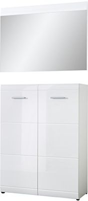 Germania 2 pièces GW-Adana 8542-84 Garde-Robe avec façade Brillante Blanc 90 x 200 x 36 cm