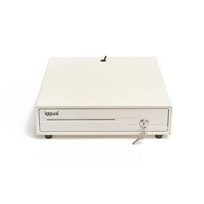 glowster Cajón portamonedas 38 cm, 4 Compartimentos + 6 Monedas, Color Blanco, Ideal para organizar Efectivo en comercios y Puntos de Venta.
