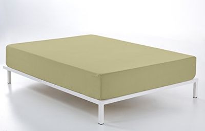 Bajera ajustable color camel - Cama de 180 (alto 28 cm) - 50% algodón / 50% poliéster - 144 hilos
