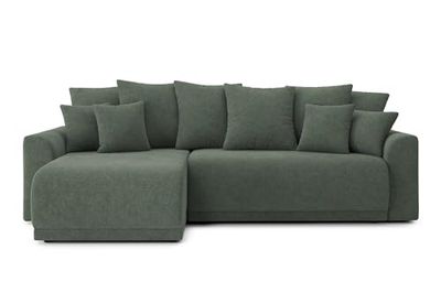 BAÏTA Canapé d'angle Convertible Nova 4 Places en Tissu Vert