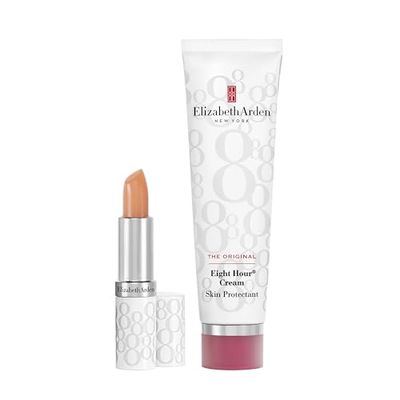 Elizabeth Arden Eight Hour Cream Lip Protectant Stick 3,7 g & Eight Hour Cream, Crema hidratante, Balsamo reparador multifunción con fragancia original - 50 ml