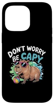Don't Worry Be Capy Funny Cool Capybara Sunglasses Custodia per iPhone 14 Pro Max