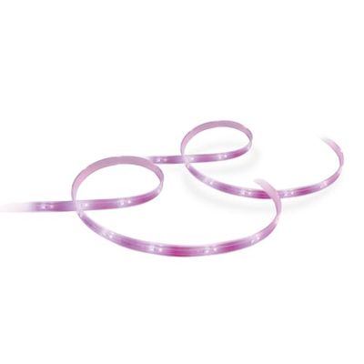 Philips Hue White & Col. Amb. Lightstrip Plus base da 2 m e 1 metro di estensione, dimmerabile, 16 milioni di colori, controllabile tramite app, compatibile con Amazon Alexa (Echo, Echo Dot)