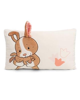 NICI- Cuscino Coniglio Hopsala & Il Suo Piccolo 43x25 cm-Marrone-Dodou Morbido per Bambini e Adulti, Ideale per la casa, la Scuola Materna o in Viaggio | 61641, Colore