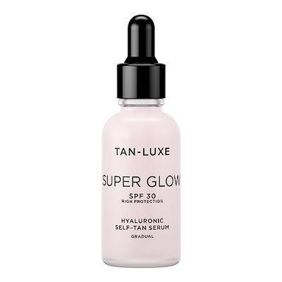 Tan Luxe SUPER GLOW Siero autoabbronzante, SPF 30 (30 ml) Cura della pelle autoabbronzante, cruelty free e vegano