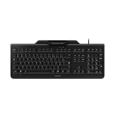CHERRY KC 1000 SC, Franse lay-out, AZERTY toetsenbord, bekabeld beveiligd toetsenbord met geïntegreerde chipkaartterminal, blauwe engel, zwart