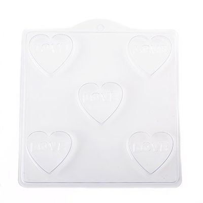 5 Cavity Heart with Love Soap/Bath Bomb Mould Mold D08