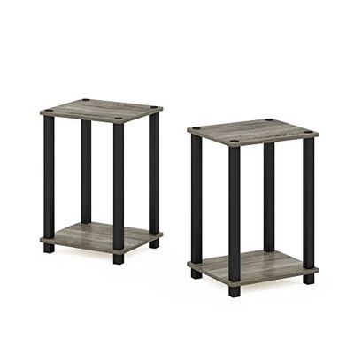 Furinno Simplistique Table d'appoint, Paquet de 2, Chêne Français/Noir