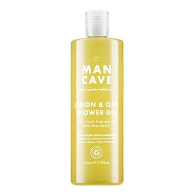 ManCave Gel doccia da uomo al limone e quercia, aroma rinfrescante con olio di limone, bergamotto e rosmarino, senza solfati e parabeni, naturale, vegano, cruelty free, 500 ml