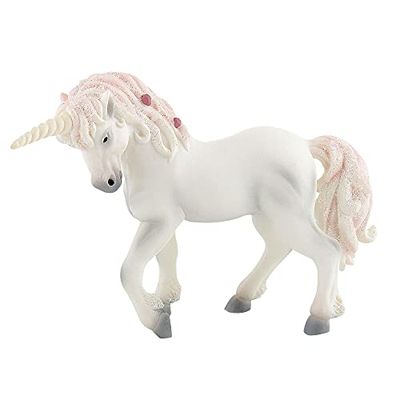 Bullyland 75519 - Figurka do zabawy biały jednorożec z brokatem, ok. 13,3 cm, wierna szczegółom, wolna od PVC, jako figurka na tort i prezent dla dzieci od 3 roku życia