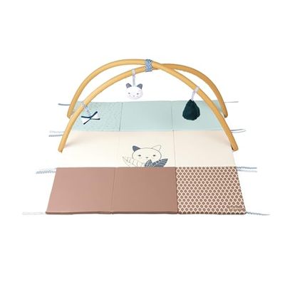 KALOO - Stimuli - Mi Alfombra de Juego Evolutiva y Sensorial - Juguete de Estímulo para Bebés - 90 x 90 cm - 3 Paneles Desmontables - Arcos Extraíbles - Lavables - Desde el Nacimiento, K971606