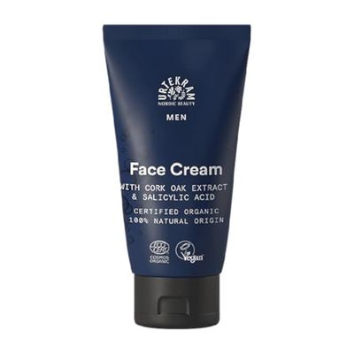 Urtekram - Men's Face Cream - With Cork Oak Extract - Long Lasting Hydration - Suitable For Sensitive Skin & Helps Against Post Shave Irritation - 75ml, Vegan, Organic, Natural Origin