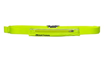 Nathan Mirage kompakt löpbälte pack. Reflekterande, justerbar, studsfri. Passar telefoner, nycklar, kontanter Safety Yellow En storlek
