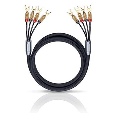 Oehlbach XXL Fusion Four 4 300 - high-end bi-amping luidsprekerkabel set met kabelschoenconnector - Made in Germany - 2 x 3m - zwart