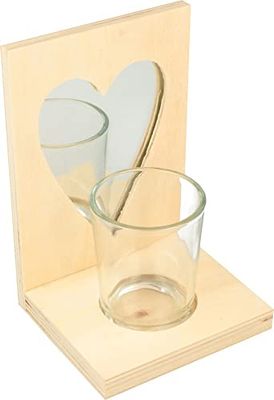 Candle holder+mirror heart 110x9x15cm