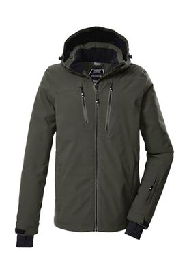 killtec Uomo Giacca da sci/giacca funzionale con cappuccio e paraneve KSW 439 MN SKI JCKT, dunkeloliv, S, 43161-000