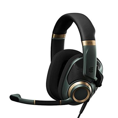 Epos H6 Pro Casque Audio Ouvert avec Micro – Casque Gamer – Arceau Léger – Casque Micro Confortable pour PC, Mac, PS4, PS5, Xbox Série X, Xbox One, Nintendo Switch – Noir Vert