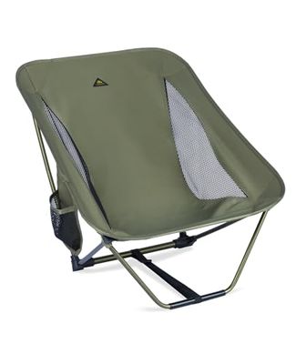 iClimb Chaise de Camping Pliante Ultra légère avec Poche latérale et Sac de Transport (Vert)