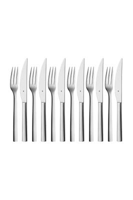WMF 1291436046 Bistecca Set 12 Posate Nuova, Acciaio Inossidabile, siliver