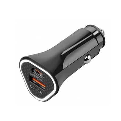 DAM PD 18 W 3 x 3 x 6 cm USB-oplader voor auto, kleur: zwart
