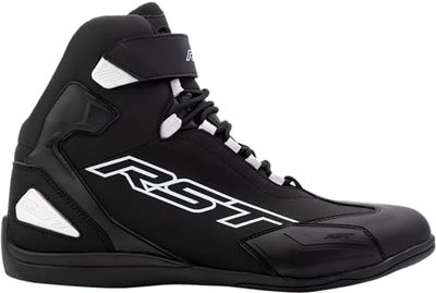 RST Unisex Sabre Moto Shoe Mens Ce Boot Black White Boat, Medium UK