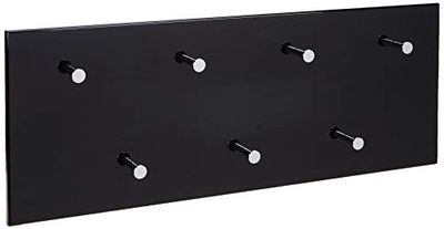 HAKU Möbel Wandkapstok chroom, zwart, MDF, metaal - Maat: B 80 cm x H 30 cm x D 6 cm, Stijl: Modern