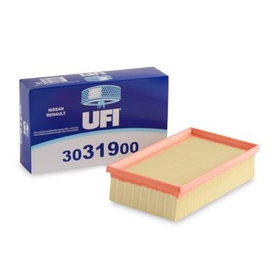UFI Filtro de ar 30.319.00, filtro de ar de substituição, adequado para carro, adequado para modelos Nissan e Renault