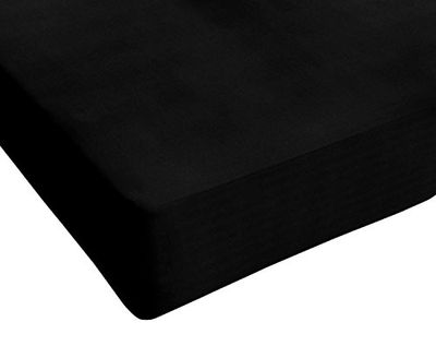 Italian Bed Linen Max Color hoeslaken, 100% katoen, zwart, kingsize