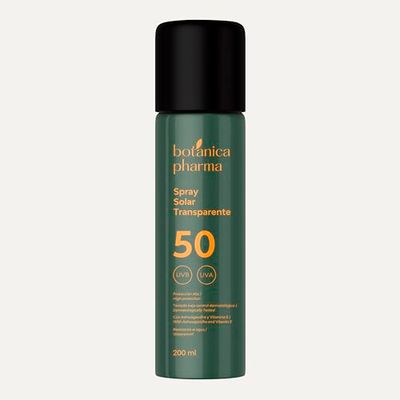 Botanicapharma Spray Solar Transparente | SPF50 | Protección UVB y UVA | 200 ml | Propiedades antioxidantes | Resistente al agua | Textura fluida y ligera