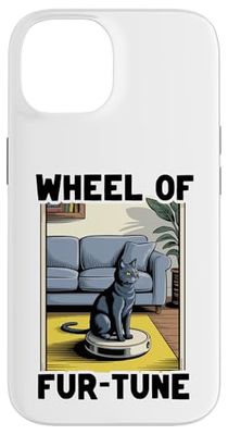 Wheel Of Fur-Tune Robot Vacuum Cleaner Funny Cat Case for iPhone 14