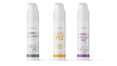 Saf.Nutraceutica - Cofanetto i Segreti della Natura, 3 Creme a Base di Arnica: L'Arnica 99%, L'Arnica e L'Artiglio 99%, L'Arnica e La Canapa, 3 Flaconi Airless da 100 ml